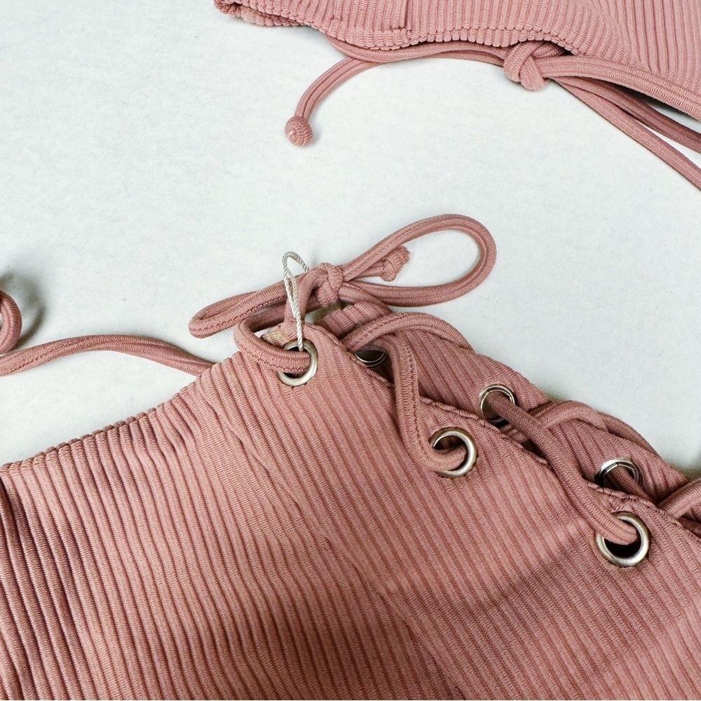 Issa de Mar - Dusty Rose Ribbed Bikini Set - Picture 5 of 5